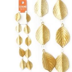 AussieSuperStore Jewellery Making Supplies Bright Gold Strung Beads Metal Leaf (in 2 colors) Strung Beads Metal Leaf | Jewellery Making Beads 9323823181208 BBS2014075